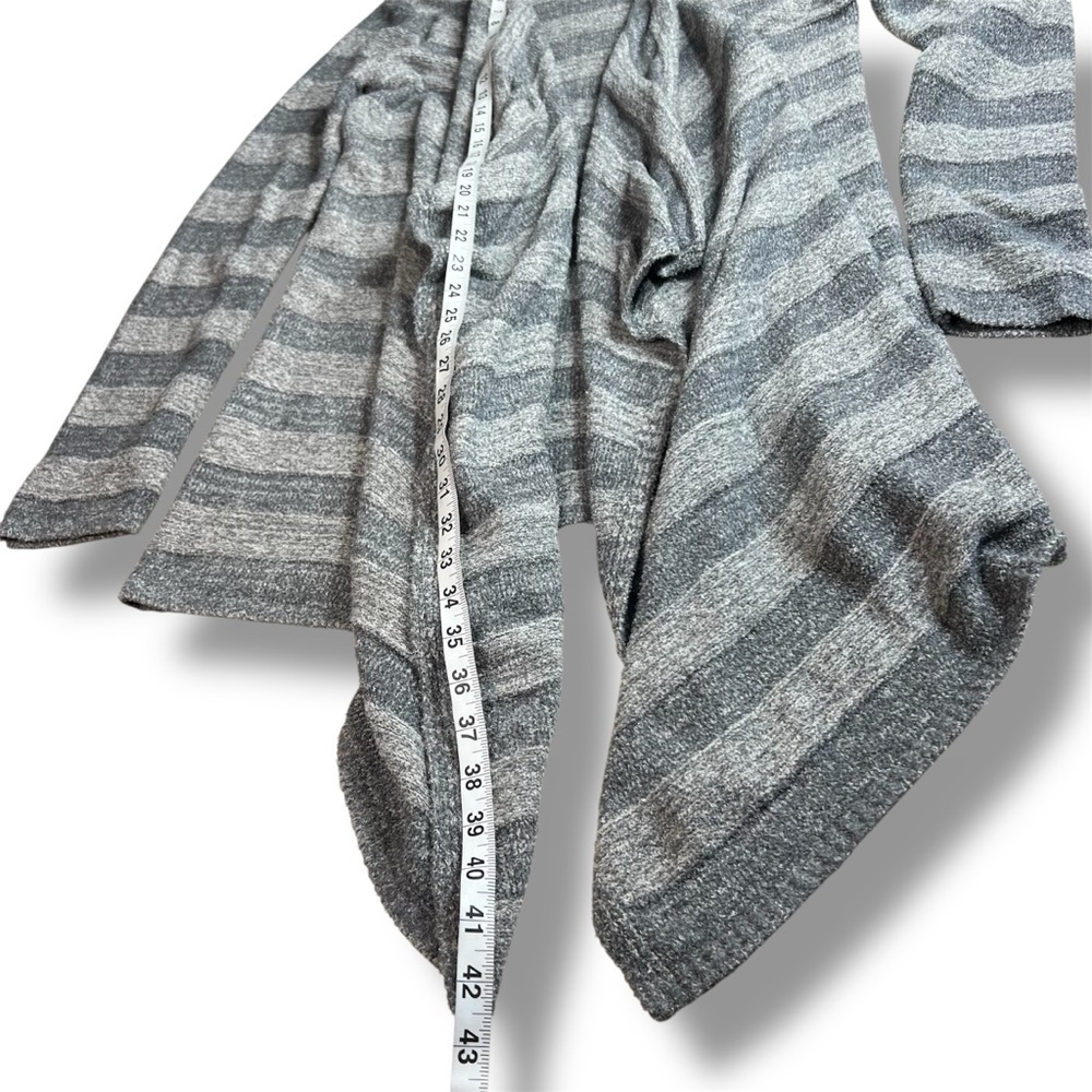 Barefoot‎ Dreams Bamboo Chic Lite Gray Stripe Calypso Wrap Cardigan Sweater L/XL - Picture 6 of 7